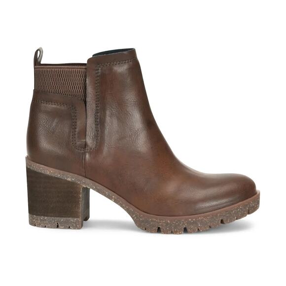 [Korks] Dark Brown Elsie Ankle Boots Round Toe Chunky Heel Lug Sole Booties 8.5 - Picture 1 of 12
